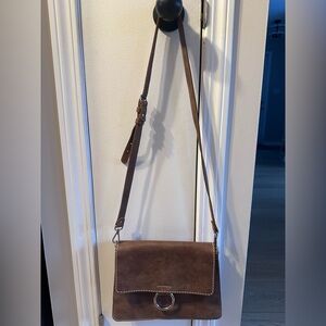 Roots Rich Brown Leather Crossbody Bag